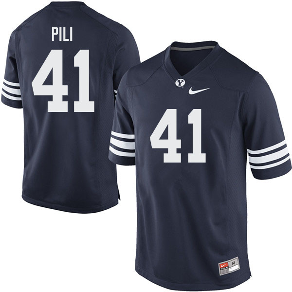 Men #41 Keenan Pili BYU Cougars College Football Jerseys Sale-Navy - Click Image to Close